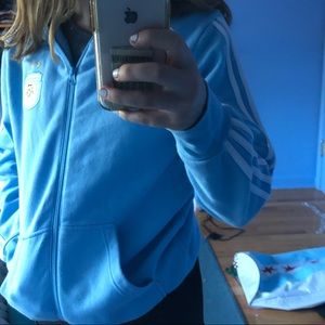 super cute blue adidas hoodie